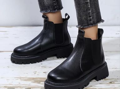 Bottes Chelsea minimalistes à couleur unie pour femmes 