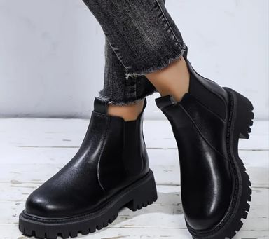 Bottes Chelsea minimalistes à couleur unie pour femmes 