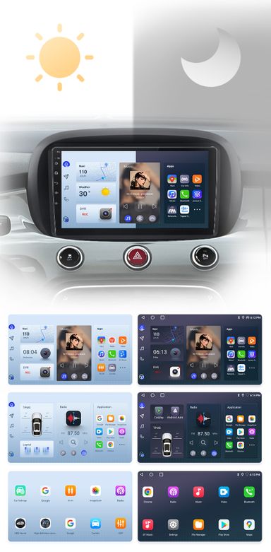 Rádio 9" android Fiat 500x 2014 a 2020 WIFI GPS 2/32GB