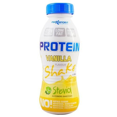 Max Sport Low Fat 25g Protein Shake Vanilla Flavor with Stevia - artificial preservative free  artificial color free  artificial sweetener free