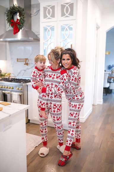 Roundneck White & Red Reindeer PJ  