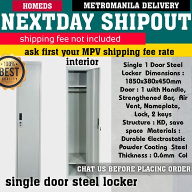 Single door steel locker