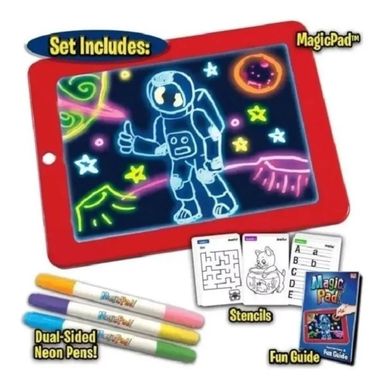 Tablero Magic Pad Con Luz Led Marcadores