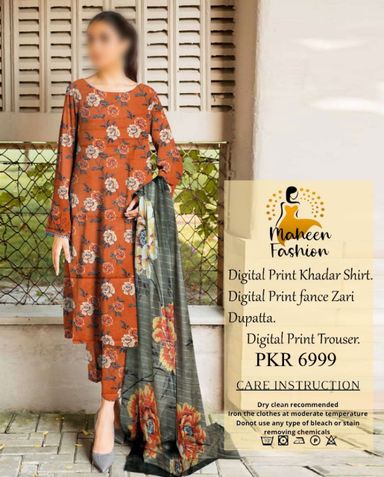 MAHEEN FASHION KHADDAR | LIGHT BROWN