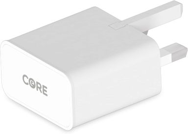 Solo In USB Port Wall Charger with USB-C to USB Cable - 3 Pin  White