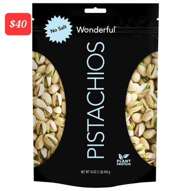 WONDERFUL PISTACHIOS (NO SALT) 16oz