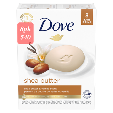 DOVE BAR SOAP(SHEA BUTTER)8PK