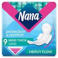 Nana Protection & Comfort Long Maxi Thick Pads with Wings for Heavy Flow