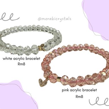 Pink / White Arcylic Bracelet 