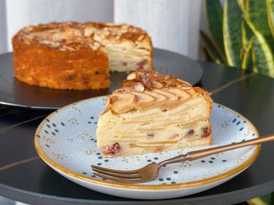 Apple Cake with Almond and Cranberry (7 in)