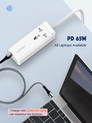 Power Extension Desktop Power Strip 65W USB C Charger With 2USB-C 2USB-A Ports Fast Charge For Desktop Power Strip