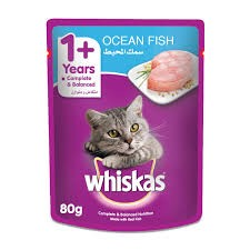 Whiskas Wet Cat Food with Ocean Fish for Adult Cats (1+ Years)