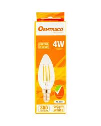 Oshtraco Lightmaker 4W Warm White Incandescent Light Bulb for E14 Base (360lm  220-240v)