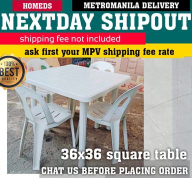 36x36 square monobloc table only