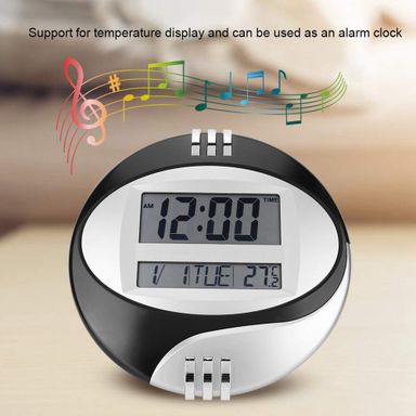  Wall Hanging Table Alarm Clock with Temperature Meter and Calendar 