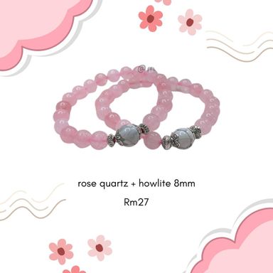 Rose quartz + Howlite 8mm