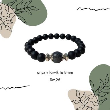 Onyx + larvikite 8mm