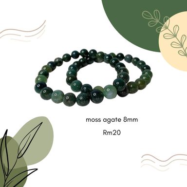 Moss agate 8mm