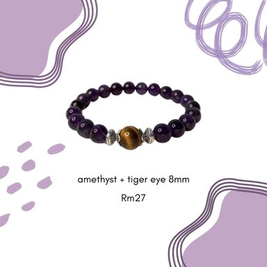 Amethyst + tiger eye 8mm