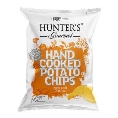 Hunter s Gourmet Hand Cooked Potato Chips Sweet Chili Chutney - vegan  GMO free  MSG free