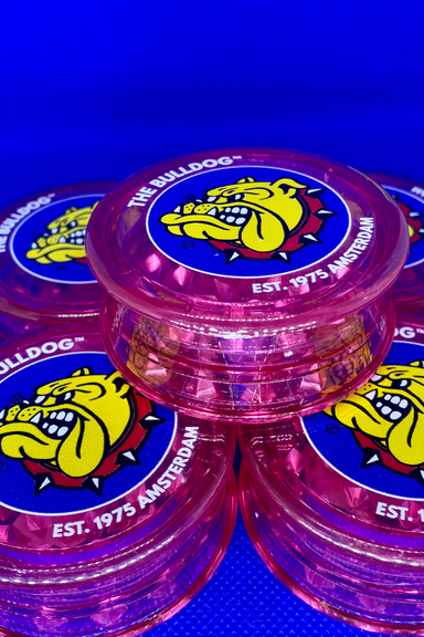  TOBACCO GRINDER - THE BULLDOG 3PC PLASTIC ASSORTED - 12's - 60mm