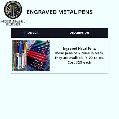 Engraved pens 