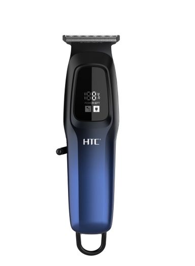 HTC Hair Clipper, Beard Trimmer with USB Rechargeable Cordless T-Shape Shaver with LED Display and 3 Combs, AT578