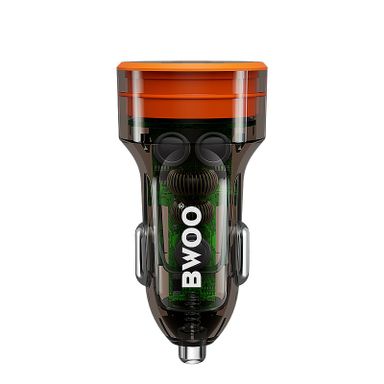 Bwoo Car Charger 38W USB-A+USB-C 2 in 1 Transparent Car Fast Charger for Iphone, Samsung, Vivo, Honor, One Plus Etc