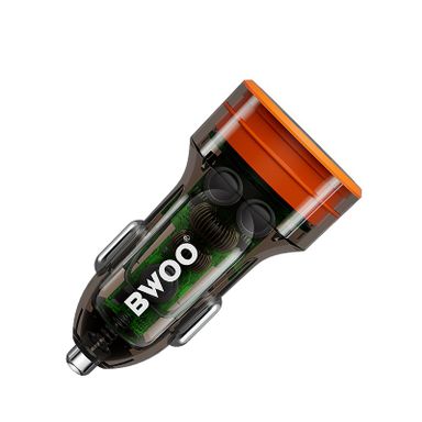 Bwoo Car Charger 38W USB-A+USB-C 2 in 1 Transparent Car Fast Charger for Iphone, Samsung, Vivo, Honor, One Plus Etc