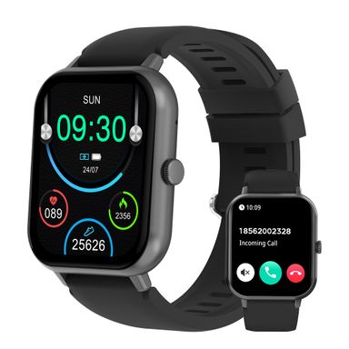 Bwoo Smart Watch, 1.83 inch Waterproof Smart Watch For Android & iPhone (Black), Unisex with Call Function and Fitness Tracking