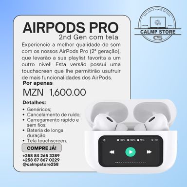 AirPods Pro 2 com tela