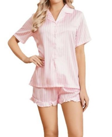 Ruffle Pants Satin PJ