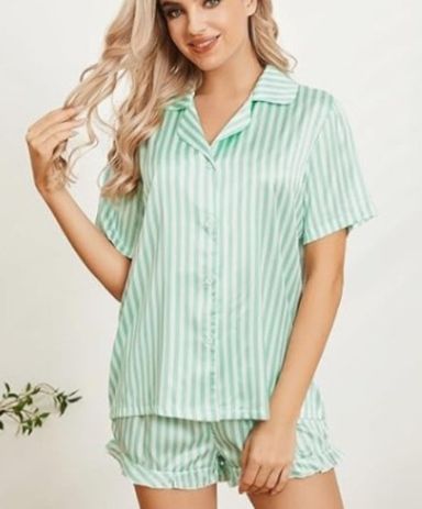 Ruffle Pants Satin PJ