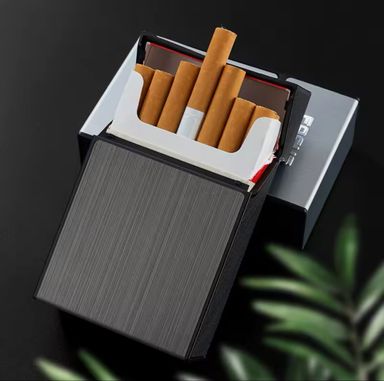 Boîtier de Rangement pour Paquet de Cigarettes en Aluminium Gris