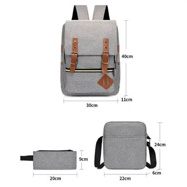 Ensemble Sac à dos Gris 