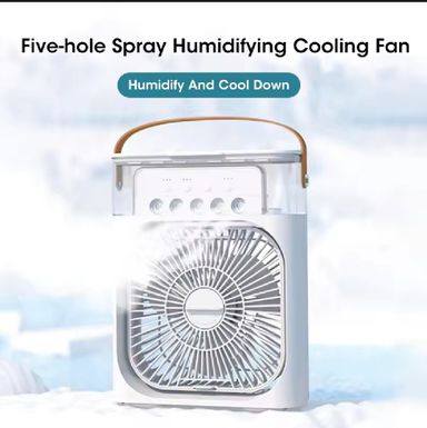 Ice Fan, Air Cooler & Humidifier - 5-Hole Spray USB Fan, Desktop Air Conditioning Unit for Dormitory, Office Use, & Room