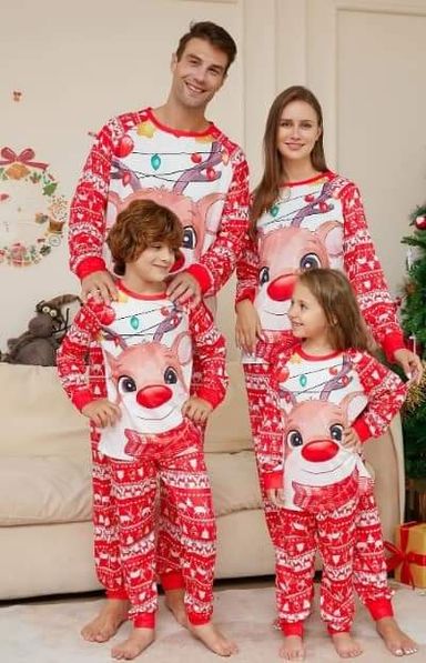 Cute PJs with Reindeer Design 