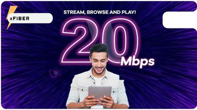 20mbps Unlimited Fiber Internet + IPTV