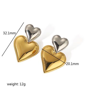 Two tiers Heart Silver- Gold