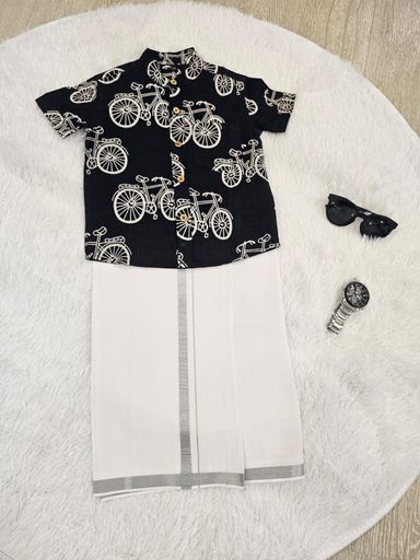 Cotton Bicycle Design with short sleeve and Chinese collar