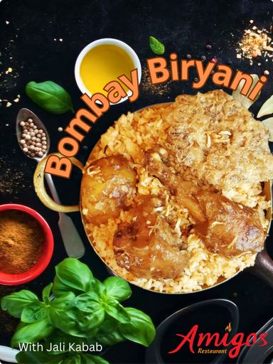 Bombay Biryani with Jali Kabab