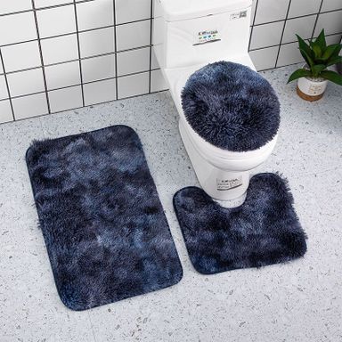 3 in 1 fluffy bathroom toilet mats(big size) 