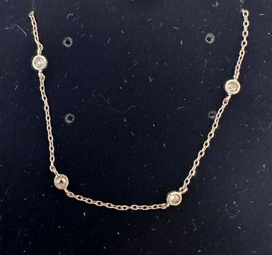 Ladies Station Chain with CZ set in Silver  (Copy)