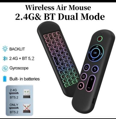 Télécommande universelle air mouse Bluetooth rétro-éclairage 