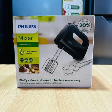 Philips Daily Hand Mixer 300W 5 Speed Black - HR3705/10