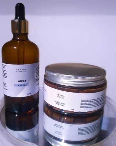 Coffee bean scrub+Lavender body oil
