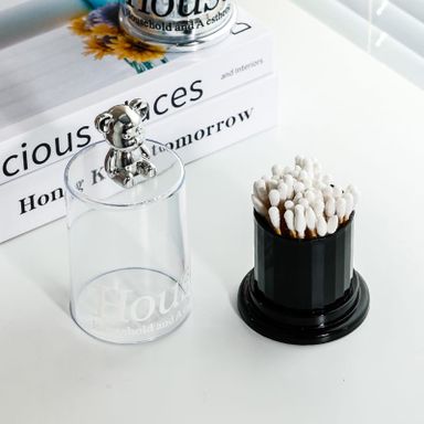 Cute bear Toothpick / cotton swab / Earbud Box