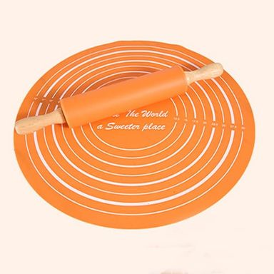 Silicone Baking Mat with  Rolling Pin Set