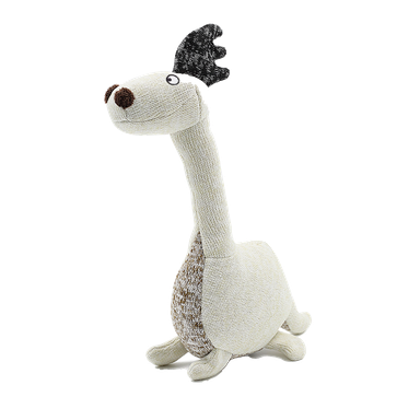 Knit Dino White Plush Pet Toy