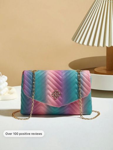 Mini Fashionable Rainbow Crossbody Bag With Lightweight Chain Strap